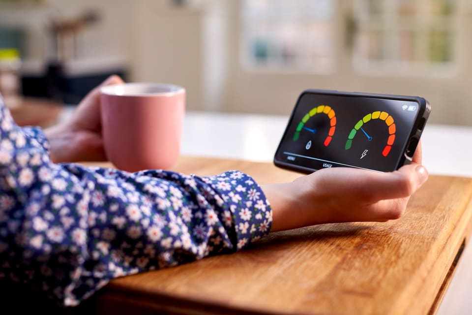 Bewoner stelt een slimme thermostaat in